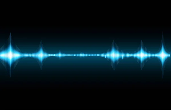 Ηχητικά Κύματα Ταλαντευόμενα Σκούρο Μπλε Φως — Διανυσματικό Αρχείο