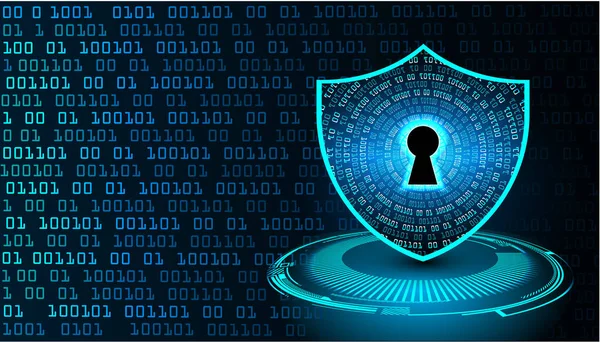 Gesloten Hangslot Digitale Achtergrond Cyber Security — Stockvector