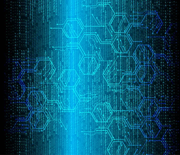 Blue Cyber Circuit Future Technology Concept Hintergrund — Stockvektor