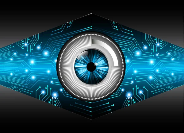 Blue Eye Cyber Circuito Futuro Concetto Tecnologia Sfondo — Vettoriale Stock