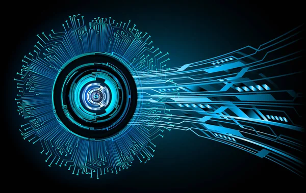Mavi göz siber devre gelecekteki teknoloji konsepti