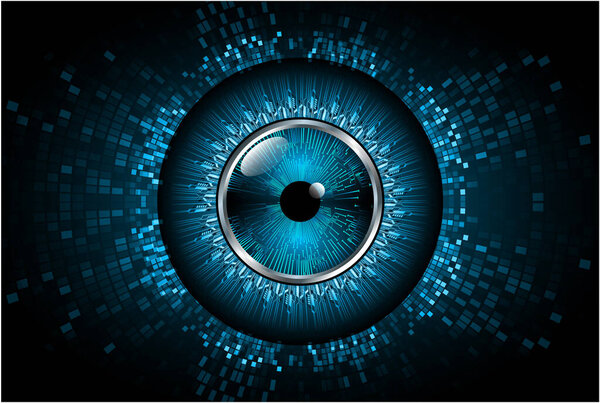 Blue eye cyber circuit future technology concept background