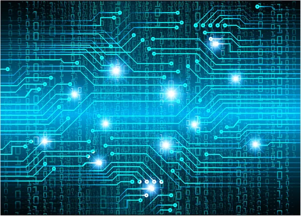 Fondo Concepto Tecnología Futura Circuito Cibernético Azul — Vector de stock