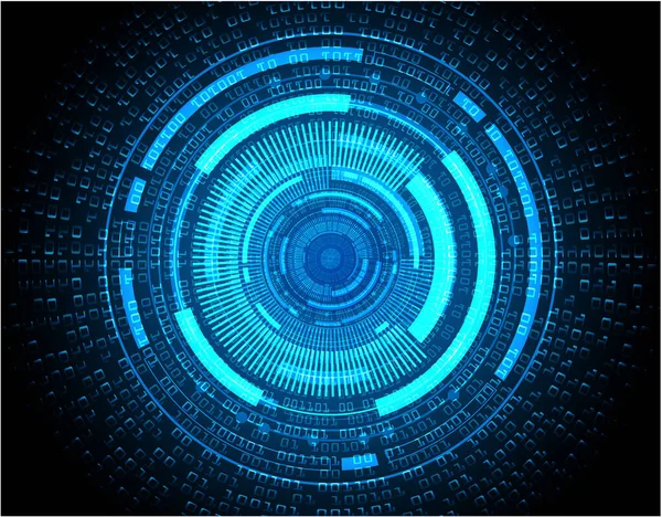 Blå Öga Cyber Krets Framtida Teknik Koncept Bakgrund — Stock vektor