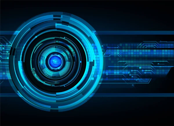 青い目のサイバー回路将来の技術コンセプト背景 — ストックベクタ