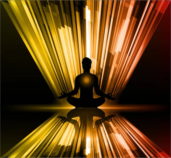Silueta Meditación Yoga Suelo Ilustración Vectorial — Archivo Imágenes Vectoriales