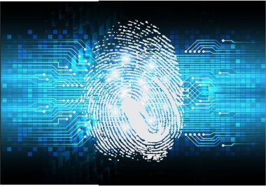 Siyah arkaplanda parmak izi, vektör çizimi