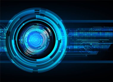 Mavi göz siber devre gelecekteki teknoloji konsepti