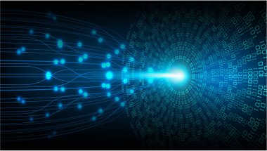 Mavi göz siber devre gelecekteki teknoloji konsepti