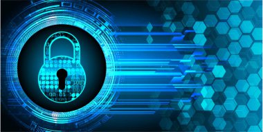 Sayısal arkaplan ve siber güvenlik konusunda kapatılmış asma kilit