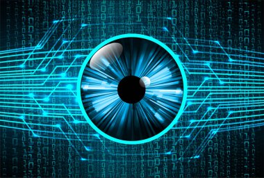 Mavi göz siber devre gelecekteki teknoloji konsepti