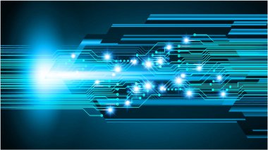 Mavi siber devre gelecekteki teknoloji konsepti