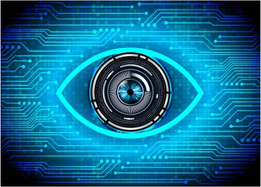 Mavi göz siber devre gelecekteki teknoloji konsepti