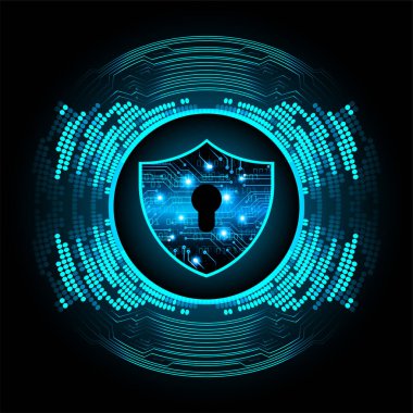 Sayısal arkaplan ve siber güvenlik konusunda kapatılmış asma kilit