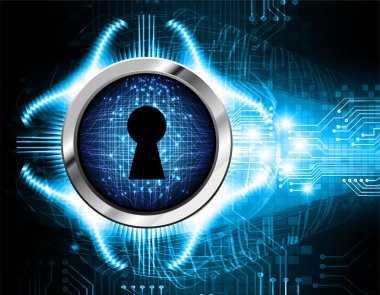 Sayısal arkaplan ve siber güvenlik konusunda kapatılmış asma kilit