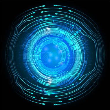 Mavi göz siber devre gelecekteki teknoloji konsepti