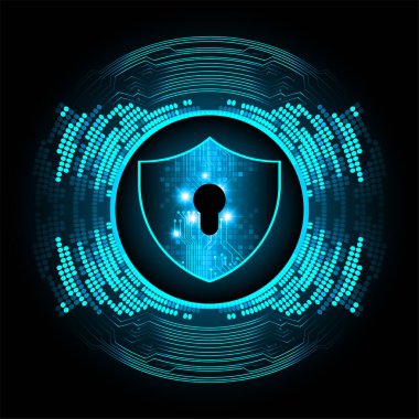 Sayısal arkaplan ve siber güvenlik konusunda kapatılmış asma kilit