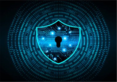 Sayısal arkaplan ve siber güvenlik konusunda kapatılmış asma kilit