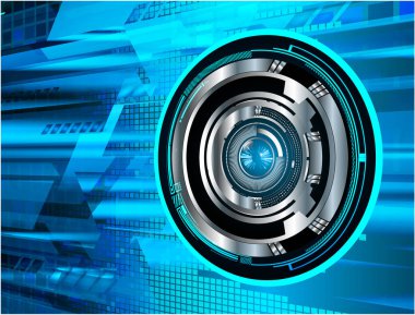 Mavi göz siber devre gelecekteki teknoloji konsepti