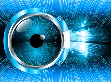 Mavi göz siber devre gelecekteki teknoloji konsepti