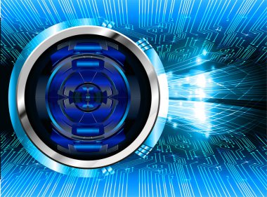 Mavi göz siber devre gelecekteki teknoloji konsepti