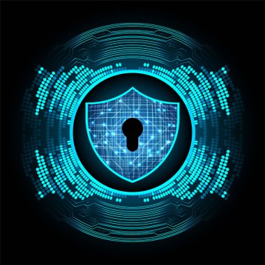 Sayısal arkaplan ve siber güvenlik konusunda kapatılmış asma kilit