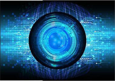 Mavi göz siber devre gelecekteki teknoloji konsepti