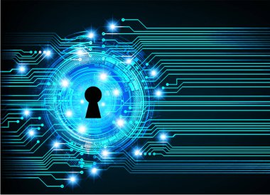 Sayısal arkaplan ve siber güvenlik konusunda kapatılmış asma kilit