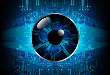 Mavi göz siber devre gelecekteki teknoloji konsepti
