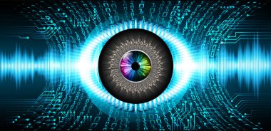 Mavi göz siber devre gelecekteki teknoloji konsepti