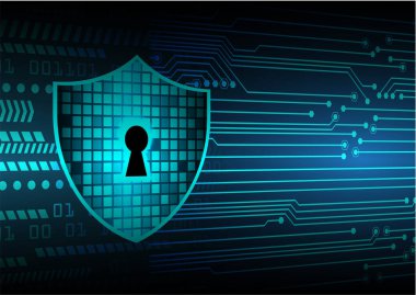 Sayısal arkaplan ve siber güvenlik konusunda kapatılmış asma kilit