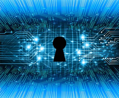 Sayısal arkaplan ve siber güvenlik konusunda kapatılmış asma kilit