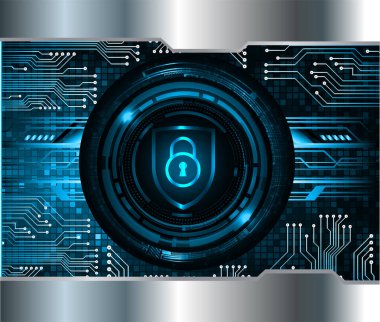 Sayısal arkaplan ve siber güvenlik konusunda kapatılmış asma kilit