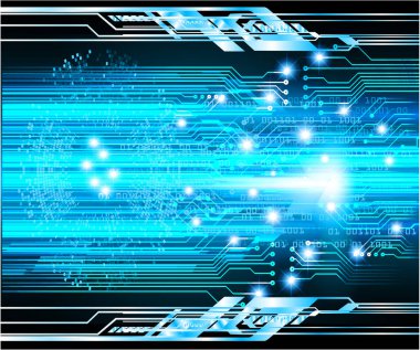 Mavi siber devre gelecekteki teknoloji konsepti