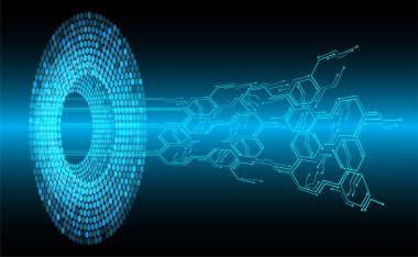 Mavi siber devre gelecekteki teknoloji konsepti