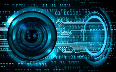 Mavi göz siber devre gelecekteki teknoloji konsepti