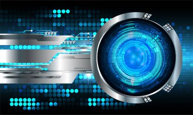 Mavi göz siber devre gelecekteki teknoloji konsepti