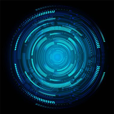 Mavi göz siber devre gelecekteki teknoloji konsepti