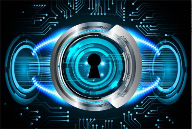 Sayısal arkaplan ve siber güvenlik konusunda kapatılmış asma kilit