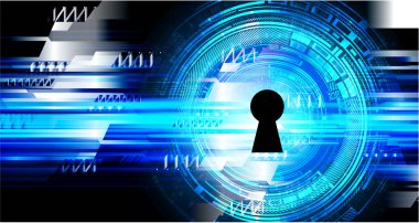 Sayısal arkaplan ve siber güvenlik konusunda kapatılmış asma kilit