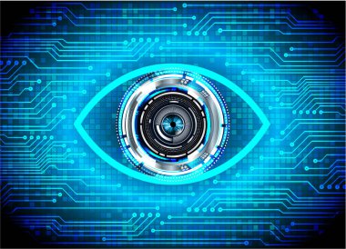 Mavi göz siber devre gelecekteki teknoloji konsepti