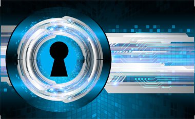 Sayısal arkaplan ve siber güvenlik konusunda kapatılmış asma kilit