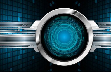 Mavi göz siber devre gelecekteki teknoloji konsepti