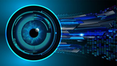 Mavi göz siber devre gelecekteki teknoloji konsepti