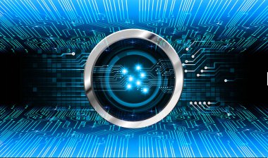 Mavi göz siber devre gelecekteki teknoloji konsepti