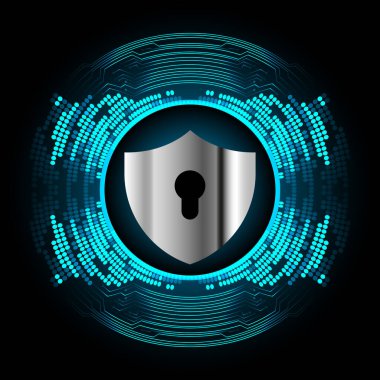 Sayısal arkaplan ve siber güvenlik konusunda kapatılmış asma kilit