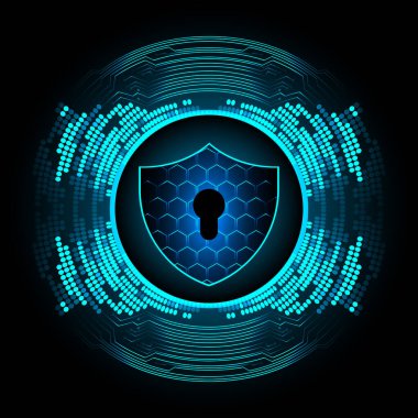 Sayısal arkaplan ve siber güvenlik konusunda kapatılmış asma kilit