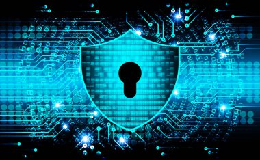 Sayısal arkaplan ve siber güvenlik konusunda kapatılmış asma kilit