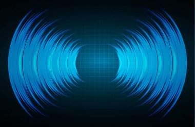 Ses dalgaları dalgalanan koyu mavi ışık