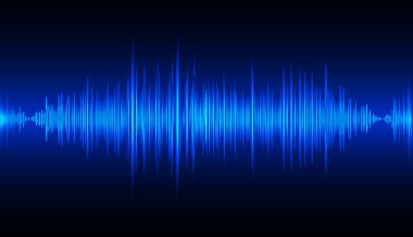 Ses dalgaları dalgalanan koyu mavi ışık